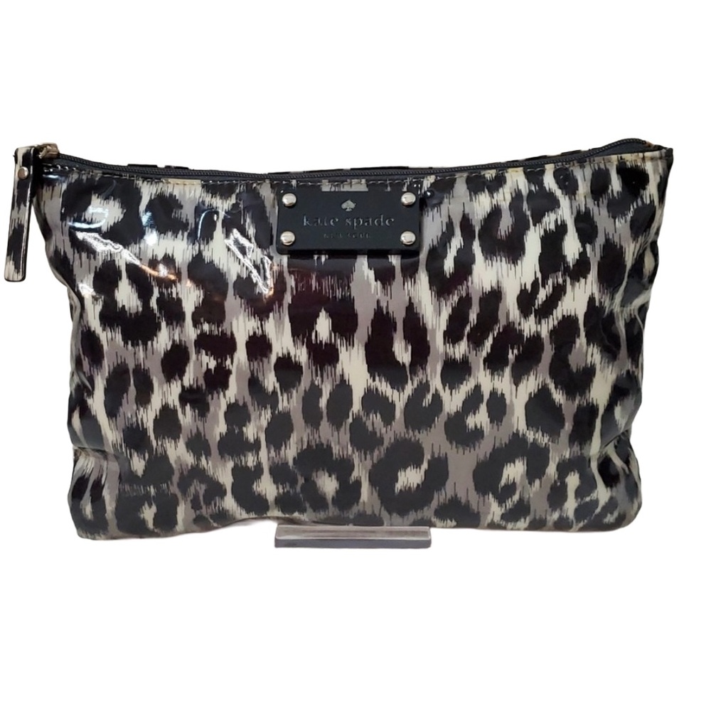 Kate Spade Leopard Patent Cosmetic Clutch Bag